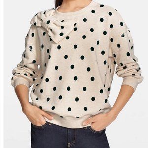 Kate Spade Polka Dot Deco Pullover Sweatshirt Bow